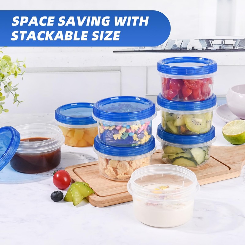 Freezer Storage Containers, [12 Pack-8 oz] Ultra Thick Freezer Containers