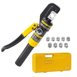 DOOROOM Cable Lug Crimping Tool, 12 AWG to 2/0 AWG Hydraulic Plier, 6 Ton Hand Crimping Tool for Wires, Terminal, Lug, Crimping Tool Kit with 9 Dies