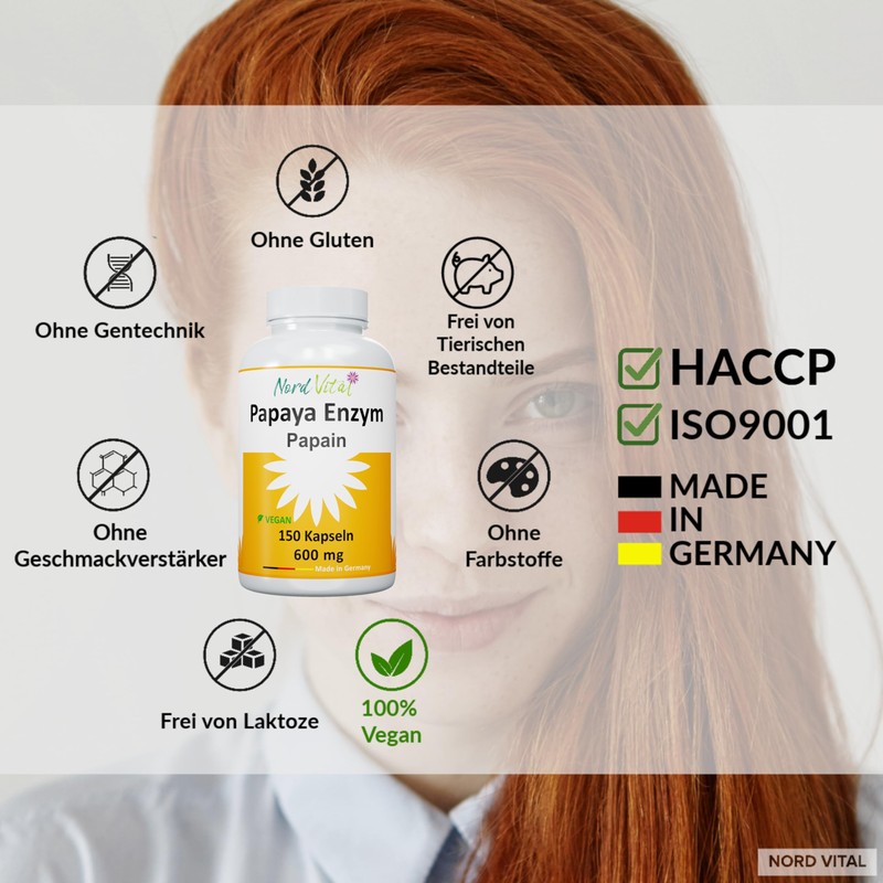 Papaya Enzyme - High Dose! - 150 Capsules - 1800