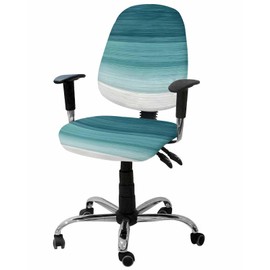 Futuregrace Office Chair Seat Covers, Modern Abstract Teal Green White Gradient Texture Design,Washable Anti-dust Chair Cushion Protectors Fits 13.7"-17.7" Seats Home & Office Use