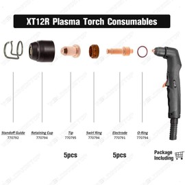 WeldingStop PK-10 Plasma Cutting Electrode 770791 Nozzle Tip 770795 for Hobart Airforce 12ci Torch Plasma Cutting Torch Consumables 770791 Electrode 770795 Tip