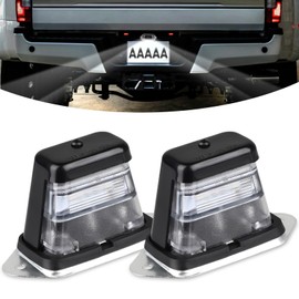 Linkstyle 2PCS 12V LED License Plate Light, Trailer Tag Trailer License Plate Bracket with Light for Truck Pickup UTV ATV RV Boat