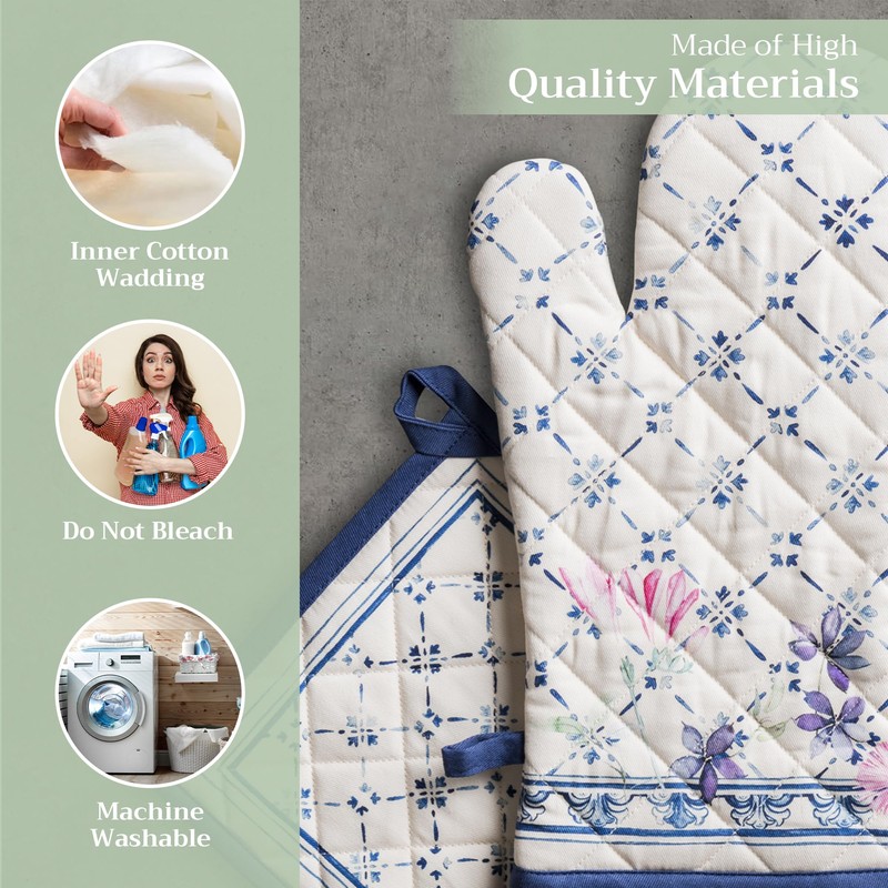 Maison d' Hermine Spring/Summer Set with Oven Gloves and Pot
