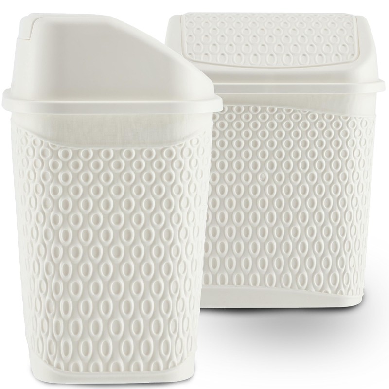 KADAX Rubbish Bin with Swing Lid, Waste Bin with Lid,