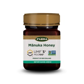 Flora - Mānuka Honey MGO 100+/5+ UMF, New Zealand Honey, 100% Traceable MGO,Natural Healing, Sore Throat Relief, Aids Digestion, 8.8-oz. Jar