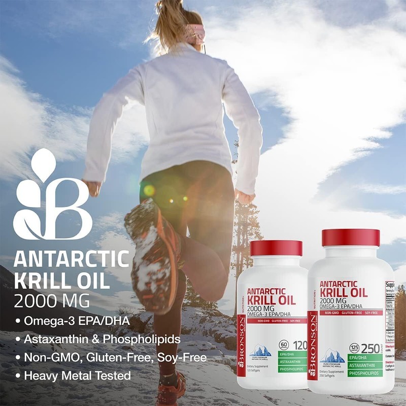 Unbranded Bronson Antarctic Krill Oil 2000 mg with Omega-3s EPA