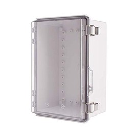 BC-ATP-203015, Plastic Enclosure, ABS Gray Body & PC Clear Cover, P Type for Molded Hinge & Stainless Steel Latch, W7.87 x L11.81 x D5.91" Size, IP67
