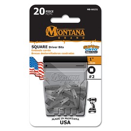 Montana Brand Square R2 1" Driver Bits 20 pc Tic Tac