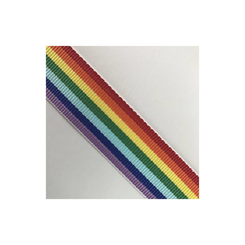 (1cm -25 Yard, Rainbow) - QIANF 1cm Rainbow Striped Grosgrain