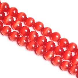 Cat'S Eye Bracelets，CLASS A QUALITY，Cat'S Eye And Obsidian Magnet Bracelets, Sunshine, Self-Confidence, Release Anxiety (Grade A,Orange Red Opal Bracelet,10MM(7.8"))