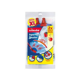 Vileda Supermocio 3 Action Mop Refill Double Pack Head Pack of 2