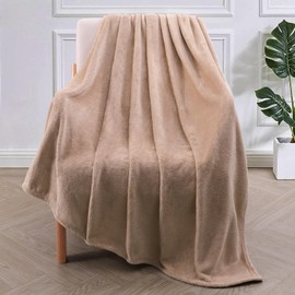 Exclusivo Mezcla Extra Large Fleece Throw Blanket for Couch, Sofa, 300GSM Super Soft and Warm Blankets, Camel Throw All Season Use, Cozy, Plush, Lightweight, 50x70 Inches