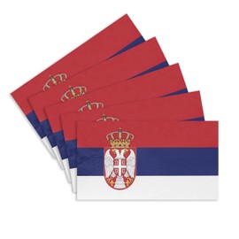 CANTENDO 5Pcs Serbia Flag Decal Sticker - Serbian Flags Reflective Vinyl Car Stickers - for Car Window Bumper Waterproof Sticker (2.5 x 4.5 Inch)