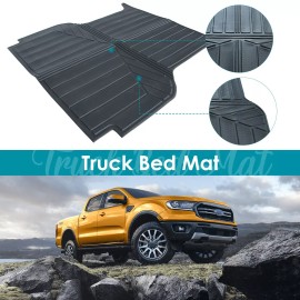 Unbranded For 2019-2023 Ford Ranger 5 Ft Blk Rubber Truck Bed Mat Cargo Floor Mat Liner