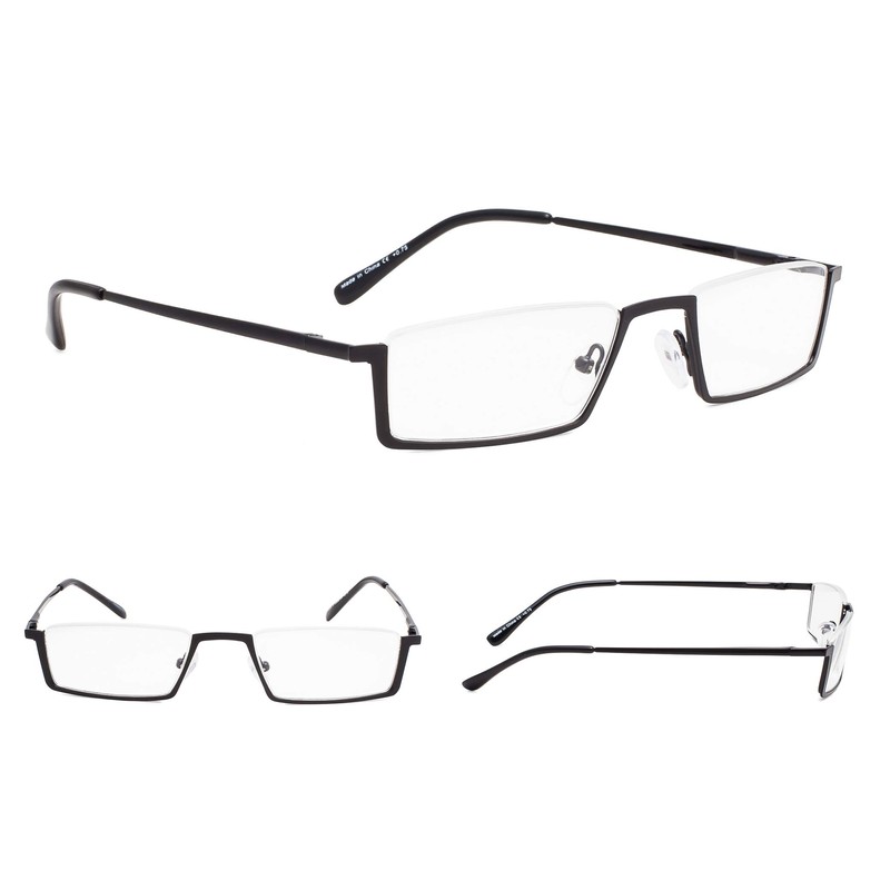3-Pack Half-Rim Reading Glasses with Spring Hinges +4.0