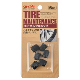 Amon 8824 Air Valve Caps, Resin (Black), Pack of 6