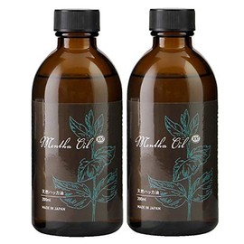 Mentha Oil 100% Natural Peppermint Oil, Made in Japan, Large Capacity, 6.8 fl oz (200 ml), Set of 2, Total 13.5 fl oz (400 ml), Peppermint Oil