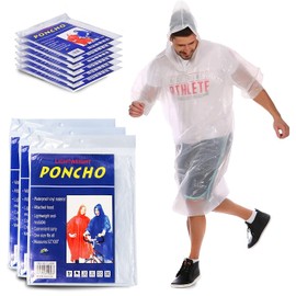 Yacht & Smith 100 Pack of Adult Poncho Lightweight Raincoat, Emergency Raincoats with Hoods, Disposable Rain Ponchos, Bulk Wholesale