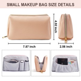 Small Beige Cosmetic Bag, beige