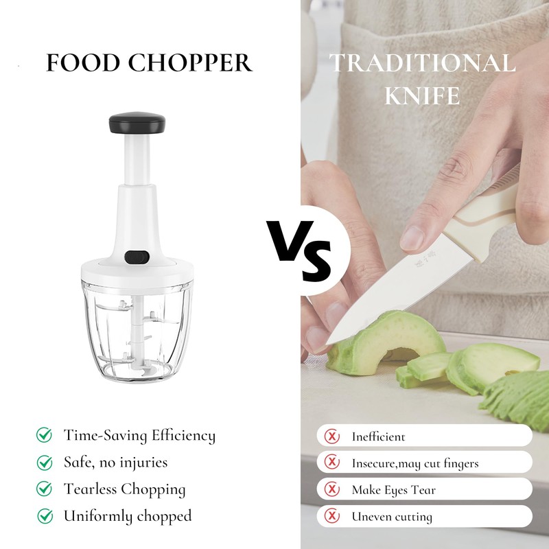 Manual Food Chopper Hand Push Express Vegetable Dicer Mincer Sharp