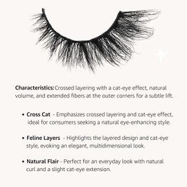 9D Volume Mink False Eyelashes – Wispy Cat Eye Lashes for a Fluffy, Soft and Natural Look – 10 Pairs