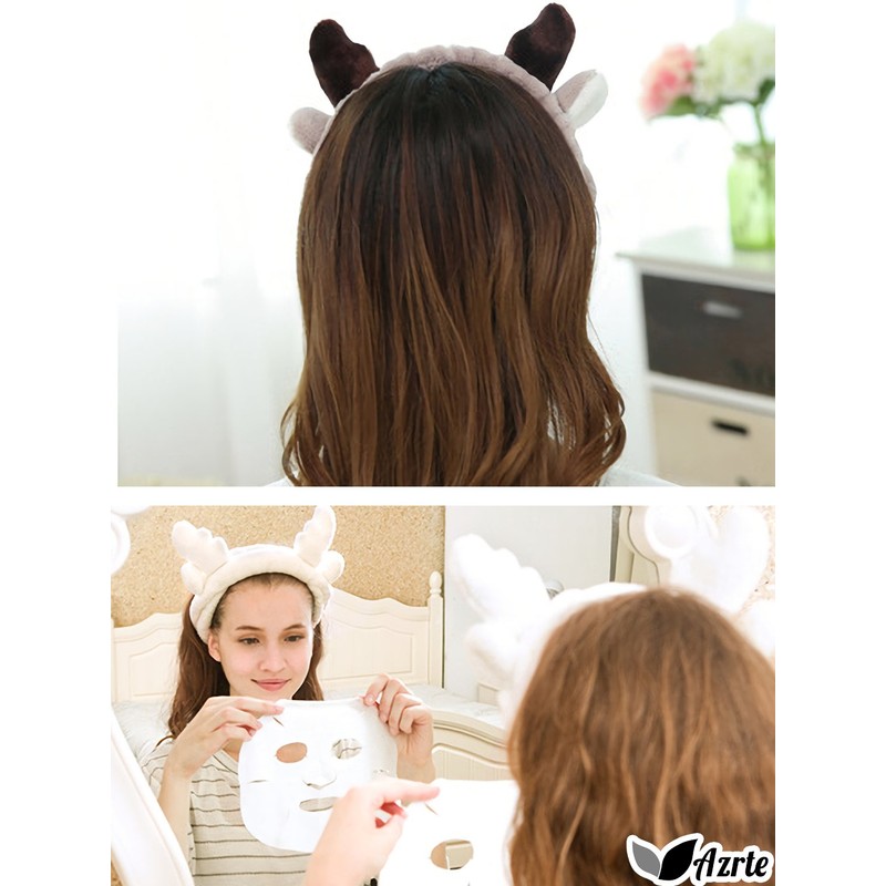 Azurte Women's Reindeer Hair Band, Cute, Hair Items, For Cleansing,
