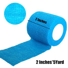 Erewa 6 Pack 2 Inches Self Adhesive Wrap Bandage Self Adherent Cohesive Bandage Tape Stretch Vet Wrap Breathable Athletic Tape for Sports, Wrist, Ankle（Blue）