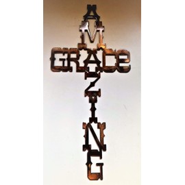 Amazing Grace Cross Metal Wall Art Copper/Bronze Plated