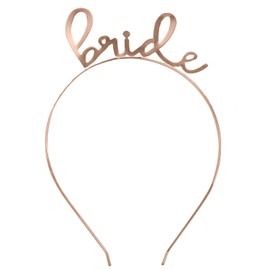 Bride Tiara Headband Rose Gold - Bridal Shower, Bachelorette Party, Wedding Tiara Headband HdBd(Lvly Bride)RSG