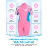 Kids Wetsuit for Girls, 2mm Thermal Neoprene Shorty Wet Suit