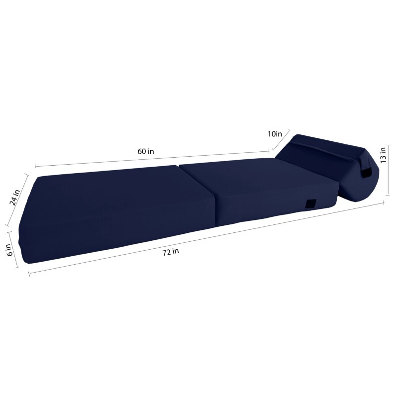 Danfuton Navy Sleeper Chair Folding Foam Beds, Portable Sleepover Sofa