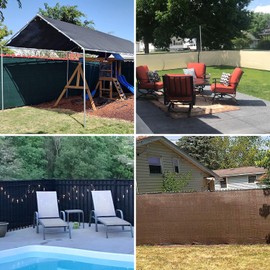 E&K Sunrise 6' x 12' Privacy Fence Screen with Grommets, Outdoor Windscreen Fence Covering Privacy Screen UV Blockage for Backyard Garden Patio, Zip Ties Included (Black)