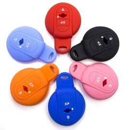 LIGHTKOREA Silicone Smart Key Case Cover For New Mini Cooper 3th Generation F55 F56 Club Man Country Man (Pink)