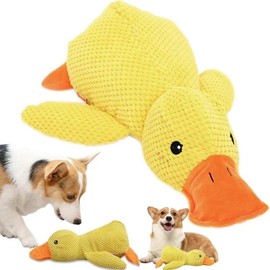 Upgraded Duck Dog Toys, The Mellow Dog Calming Duck, Durable Dog Calming Duck Dog Toys, Dog Toys for Aggressive Chewers, Yellow Stuffed Duck Dog Toys Puppy Toys - Color: large