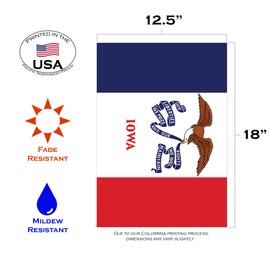 Toland Home Garden Iowa State Flag 12.5 x 18 Inch Decorative USA Garden Flag