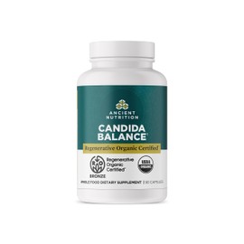 Ancient Nutrition Gut Health Supplement, Regenerative Organic Certified Candida Capsules, Provides Occasional Diarrhea, Constipation, Gas and Bloating Relief, Supports Immune Function, 90 Count
