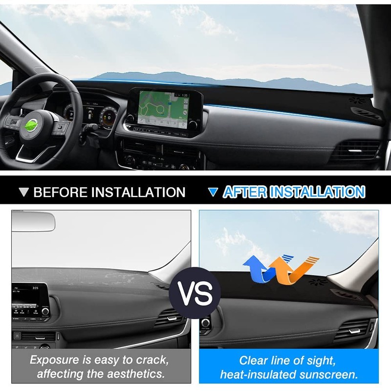 Autorder Dashboard Cover Mat for Nissan Rogue 2021-2025 2026 Accessories