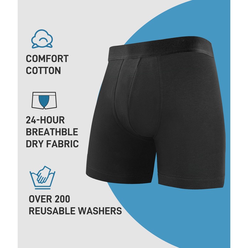 YESWEL Incontinence Underwear Long Leg For Men, 100ML Absorbent Cotton