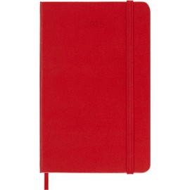Moleskine Classic 12 Month 2025 Daily Planner, Hard Cover, Pocket (3.5" x 5.5"), Scarlet Red, 400 pages