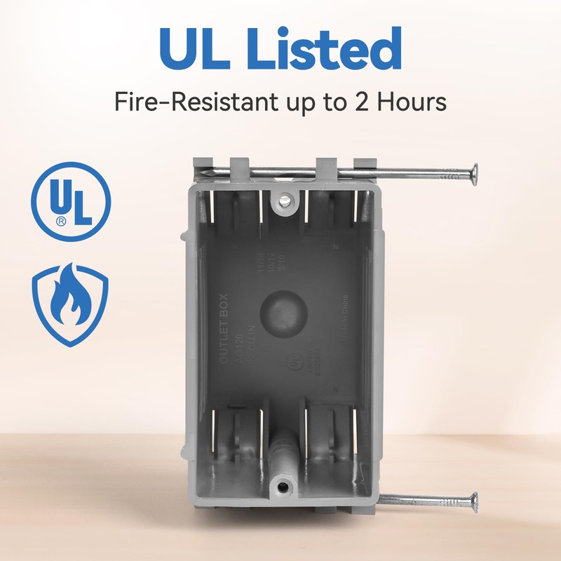 CycevSun Ceiling Fan Box, Non-Metallic Side Mount Box with Cover,