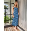 MEROKEETY Women's 2025 Sleeveless Summer Tank Dress Striped Bodycon Maxi