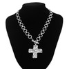 JEYNIREANG Chunky Cross Necklace for Women Gold Cross Pendant Necklaces