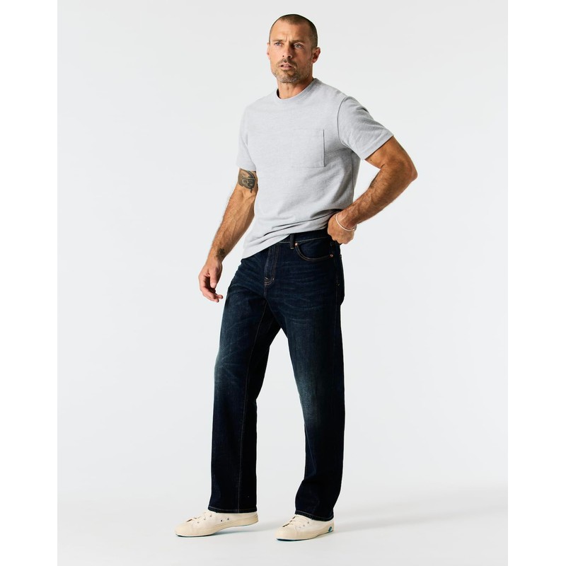 Huckberry Mens Jeans, Stretch Selvedge Denim - Hb Classic, Dark