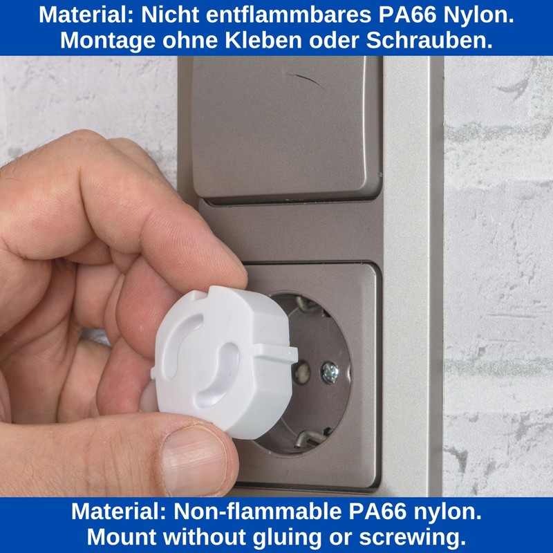 Child Safety Sockets, 10/20 Pack with Twist Mechanism for German