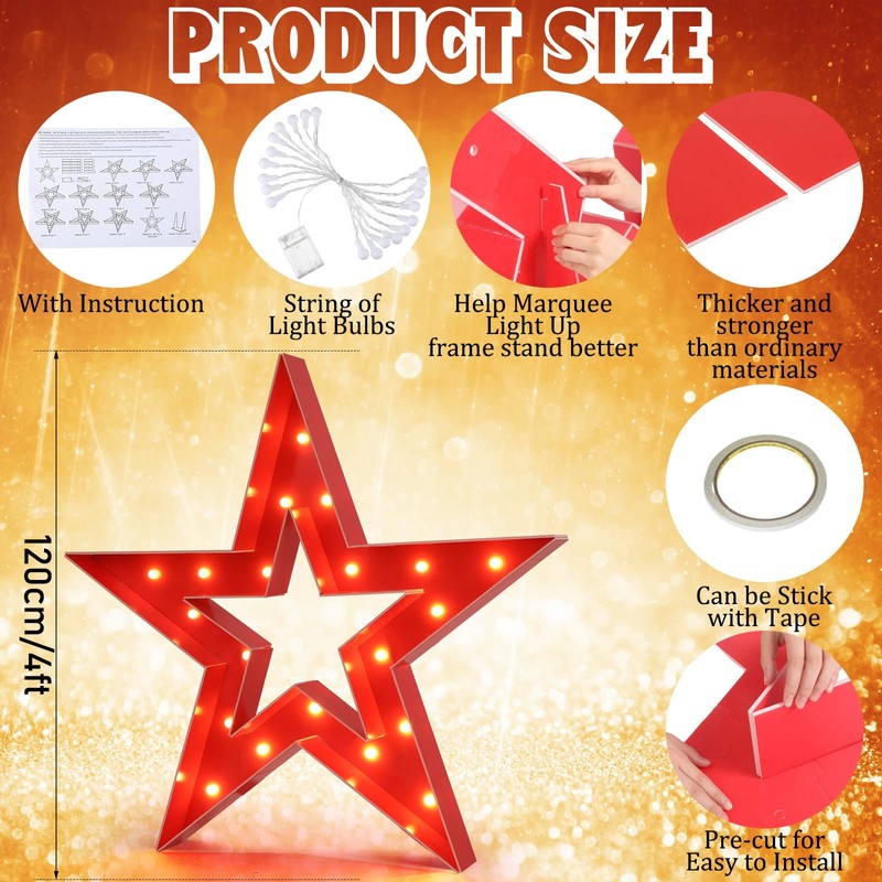 Aurelema Large Star Light Up Decoration 4ft Light up Star