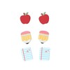 3PC Creative Teacher Acrylic Mini Stud Earrings Set Cute School