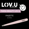 PARSA Beauty LOV.U Professional Tweezers (Pink) - with Slanted Grip