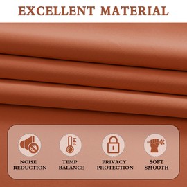 DONREN Burnt Orange Short Curtains for Kitchen 2 Panels Home Decor -36 Inch Length Room Darkening Small Window Curtains for Basement Bathroom 24" W x 36" L