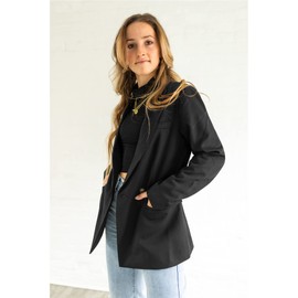 luvamia Women Casual Long Sleeve Lapel Oversized Work Blazer Boyfriend Jacket Black Womens Blazers Women's Blazer Women Black Blazer Size Large Fits Size 12 / Size 14
