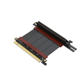 LINKUP - Ultra PCIe 4.0 X16 Riser Cable [RTX4090 RX6950XT x570 B550 Z690 Tested] Shielded Extreme High-Speed Vertical Mount Gaming PCI Express Gen4 | Left Angle Socket (5cm) 3.0 Gen3 Compatible